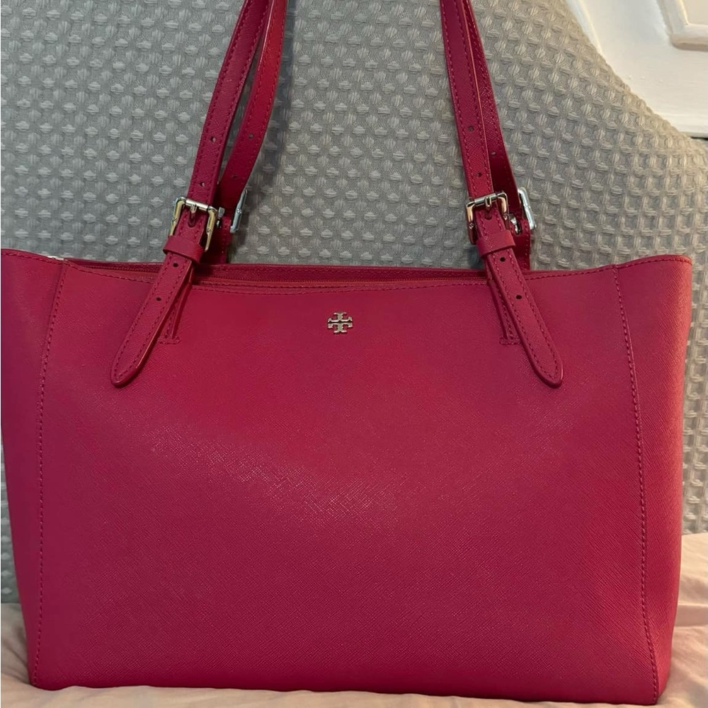 Tory Burch Pink Leather Tote Bag